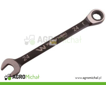 Klucz płasko-oczkowy 24 mm z grzechotką 72 zęby standard ASME B107-2010 Waryński