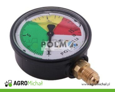 Manometr glicerynowy M63 0-16 bar. gwint M12x1.5 dolne przyłącze. obudowa plastikowa. Opryskiwacz POLMO