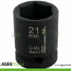 Nasadka udarowa sześciokątna 1/2". 21 mm. CrMo. DIN 3129. Waryński