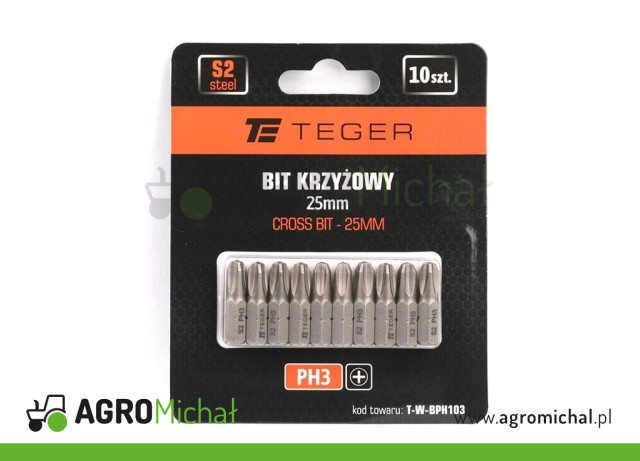 Bit krzyżowy PH 25 mm/PH3 TEGER