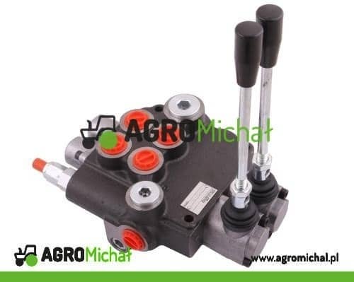 Rozdzielacz hydrauliczny dwusekcyjny (2-sekcyjny) 80L z zatrzaskami