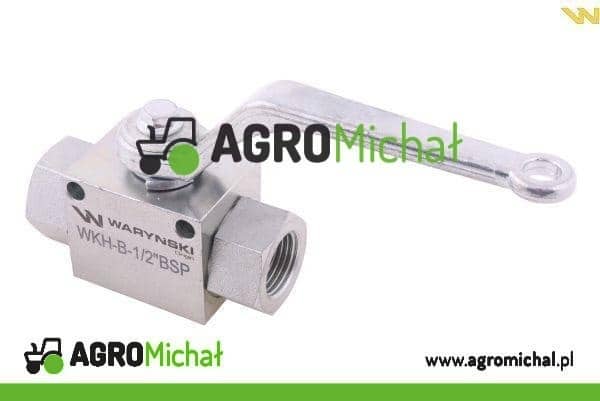 Zawór kulowy hydrauliczny 2-drogowy 2/2 - 1/2"BSP z otworami mocującymi 500 bar Waryński